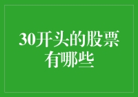 30开头的A股股票解析：独特的投资组合指南