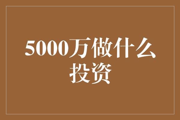 5000万做什么投资