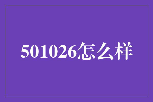 501026怎么样