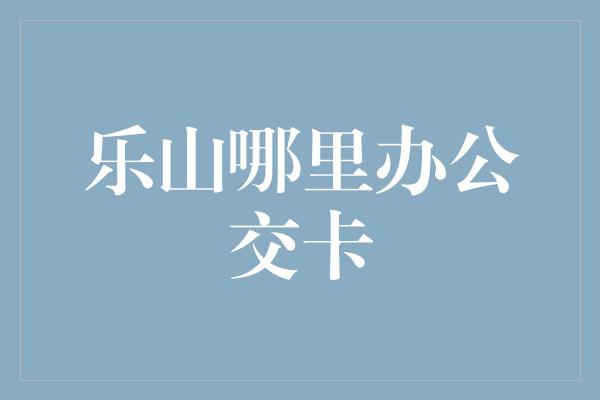 乐山哪里办公交卡