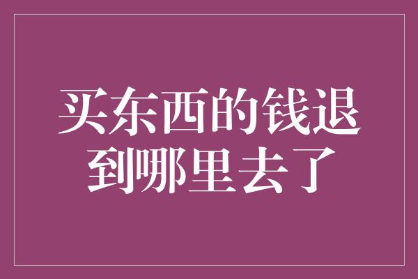 买东西的钱退到哪里去了