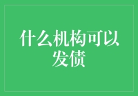 什么机构可以发债？听说连菜市场大妈都能发！