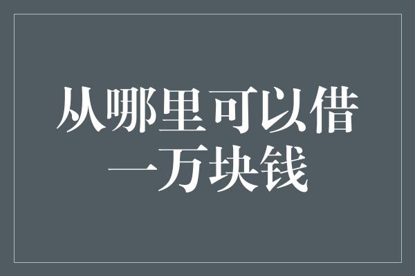 从哪里可以借一万块钱