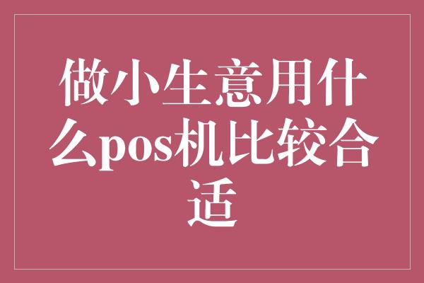 做小生意用什么pos机比较合适