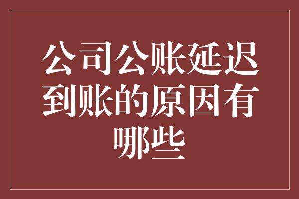 公司公账延迟到账的原因有哪些