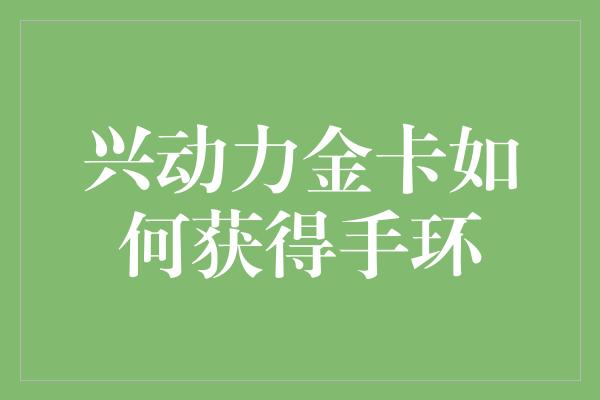 兴动力金卡如何获得手环