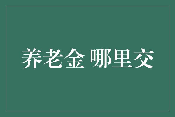 养老金 哪里交