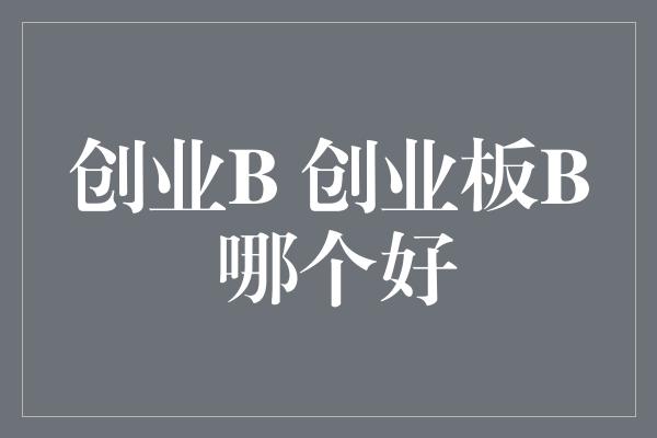 创业B 创业板B 哪个好