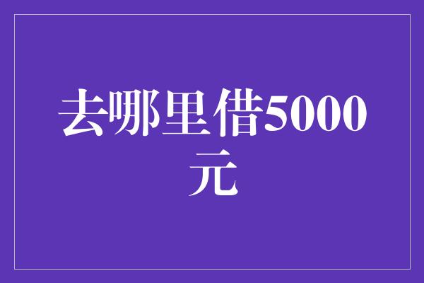 去哪里借5000元