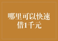 在你的钱包里，寻找那消失的1千元：哪里可以快速借1千元？