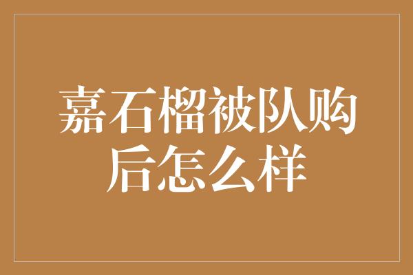 嘉石榴被队购后怎么样