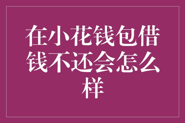 在小花钱包借钱不还会怎么样