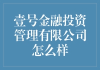 壹号金融投资管理有限公司：稳健前行，创新引领，构建美好未来