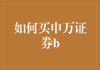 如何科学合理地购买申万宏源证券B：策略与建议