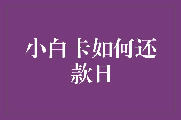 小白卡如何还款日