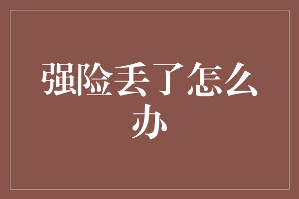 强险丢了怎么办