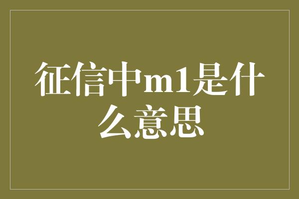 征信中m1是什么意思