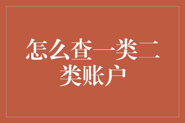 怎么查一类二类账户