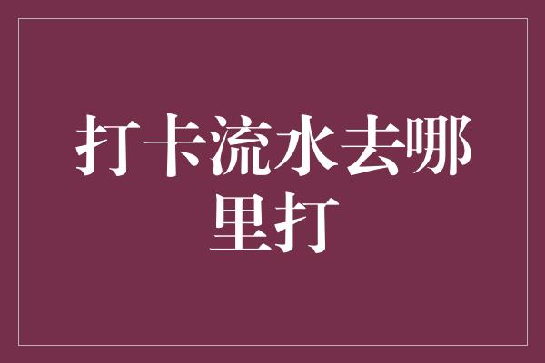 打卡流水去哪里打