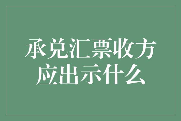 承兑汇票收方应出示什么