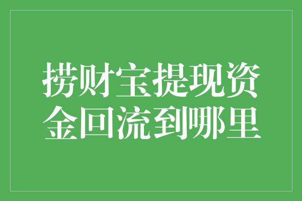 捞财宝提现资金回流到哪里