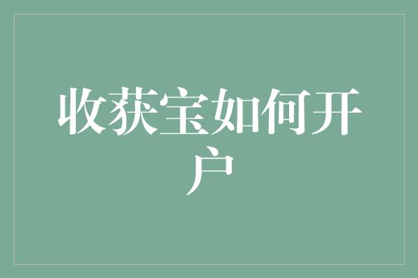 收获宝如何开户