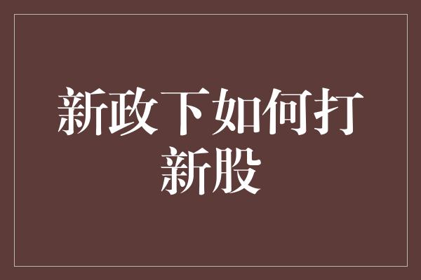 新政下如何打新股