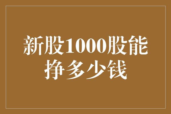 新股1000股能挣多少钱