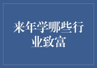 来年学哪些行业致富：挖掘未来致富趋势与实用技能