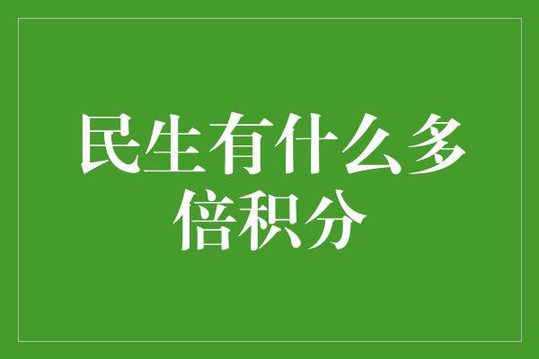 民生有什么多倍积分