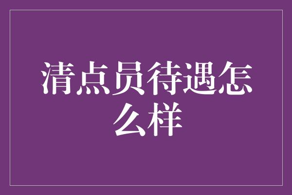 清点员待遇怎么样