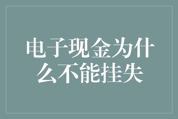 电子现金为什么不能挂失