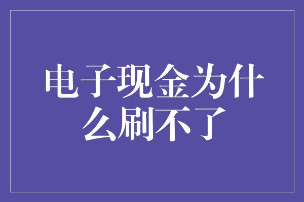 电子现金为什么刷不了