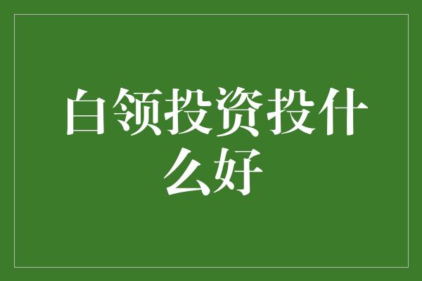 白领投资投什么好