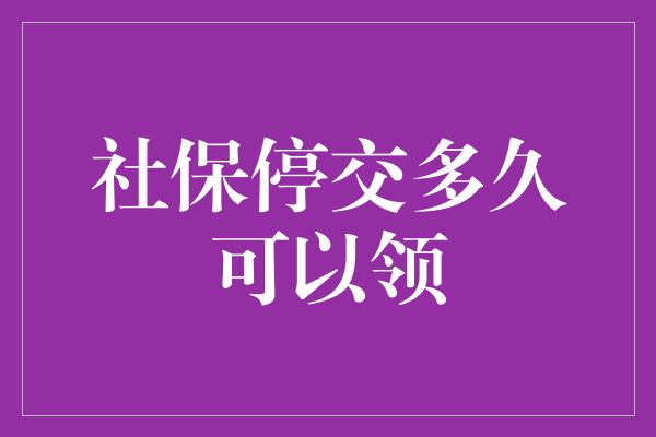 社保停交多久可以领