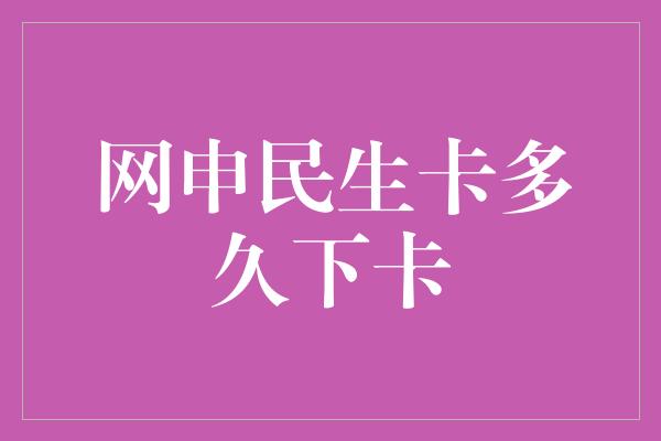 网申民生卡多久下卡