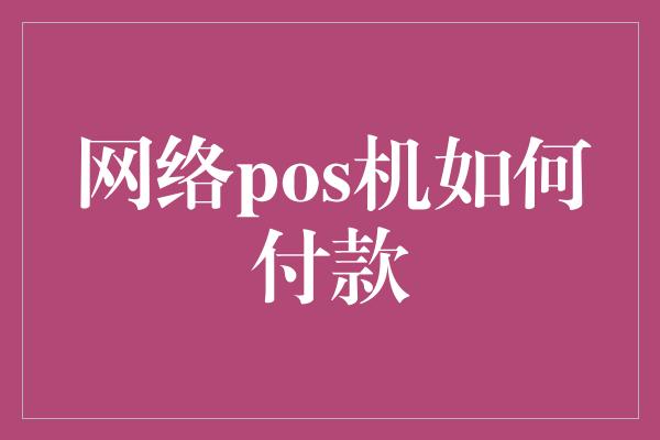 网络pos机如何付款