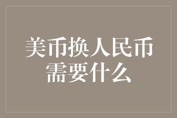 美币换人民币需要什么