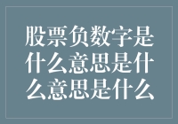 股票负数字的意思是什么？是股市里的负负得正？还是股民们的泪流满面？