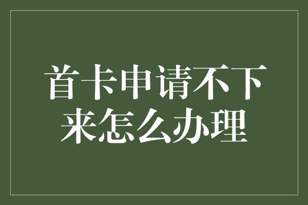 首卡申请不下来怎么办理