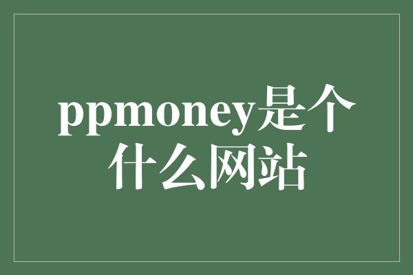 ppmoney是个什么网站