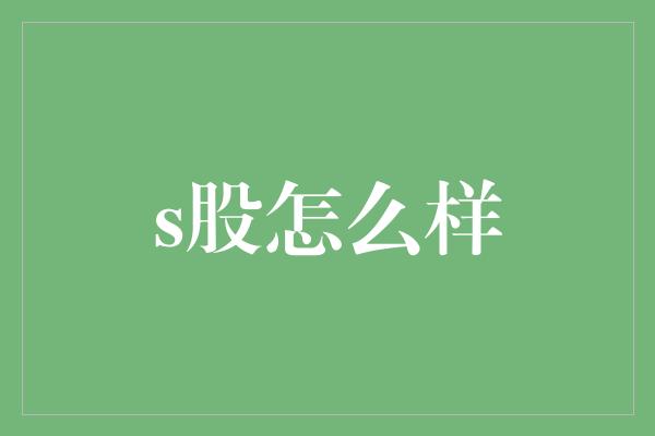 s股怎么样